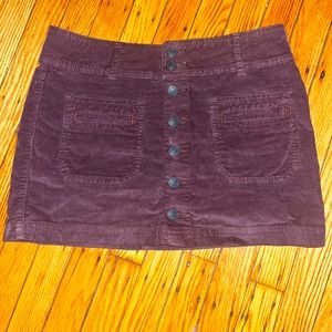 INDIE SLEEZE FREE PEOPLE CORDUROY MINI SKIRT PURPLE SIZE 25 EXTRA SMALL